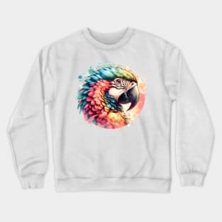 Macaw parrot watercolor Crewneck Sweatshirt